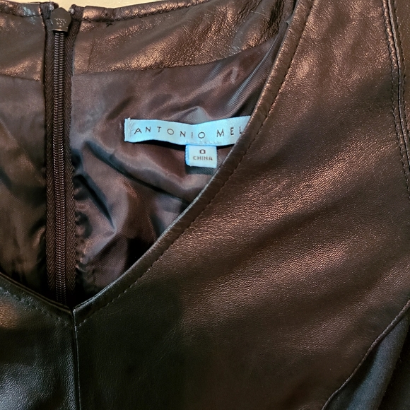 Antonio Melani Leather Dress Sz 0 - Picture 2 of 4